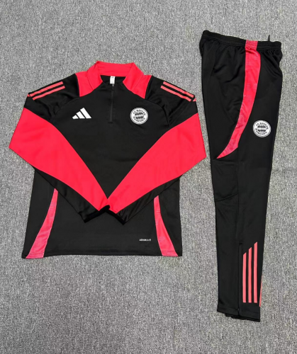 24-25 Bayern Black Training Suit Kids+Adult Set