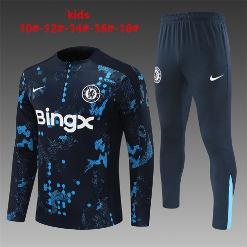 24-25 Chelsea Royal Blue [Camouflage] Training Suit Kids+Adult Set