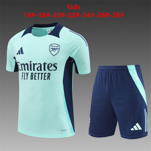 24-25 Short sleeved Arsenal Hulan training suit for kids+adult set