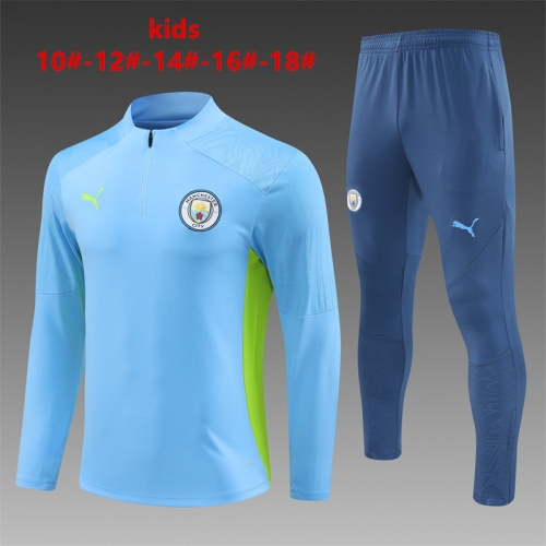 24-25 Manchester City Light Blue Training Suit Kids+Adult Set