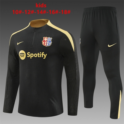 24-25 Barcelona Black and Gold [Player Version] Training Suit for Kids+Adults