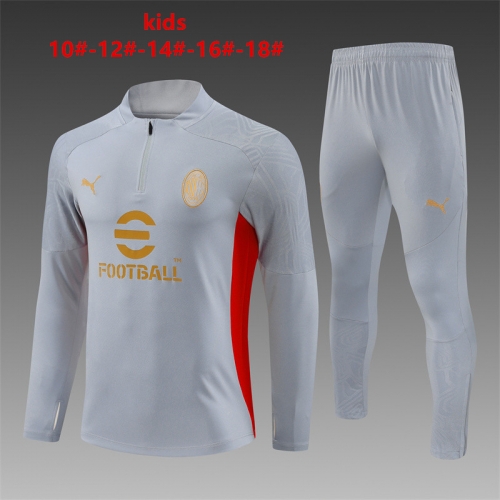 24-25AC Milan Grey Training Suit for Kids+Adults