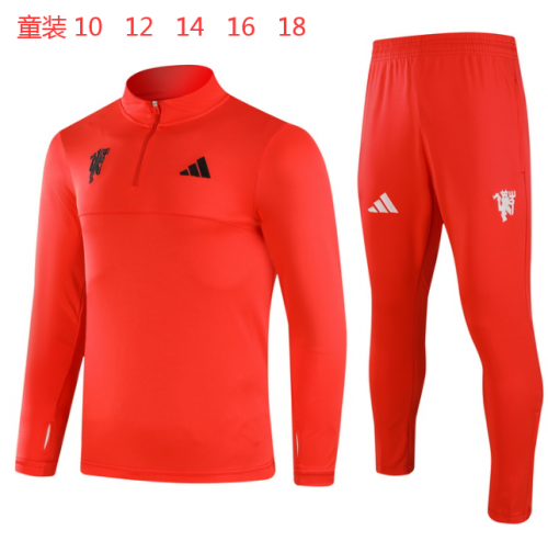 24-25 Manchester United red training uniform for kids and adults