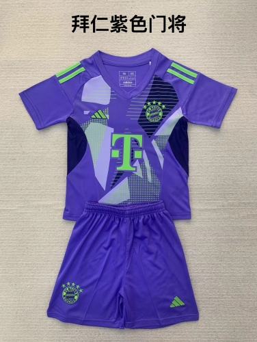 24-25 Bayern Purple Goalkeeper Kids+Adult Set