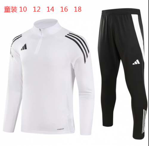 24-25 Adida,s White Half Pull Kids+Adult Training Clothes