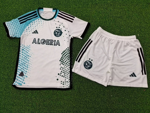 24-25 Algeria Green and White Kids Player Version