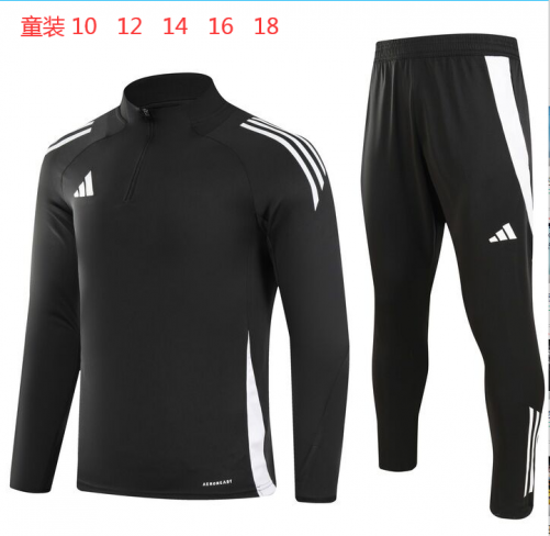 24-25 Adida,s Black Half Pull Kids+Adult Training Clothes