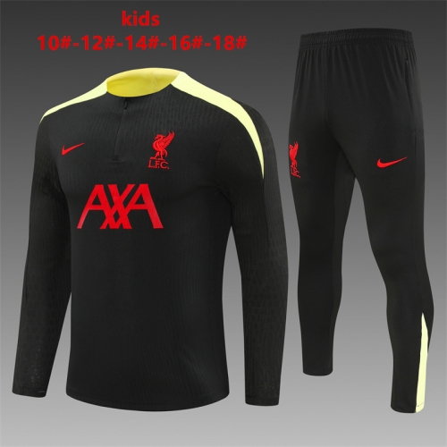 24-25 Liverpool Black with Yellow [Player Version] Kids+Adult Training Uniform