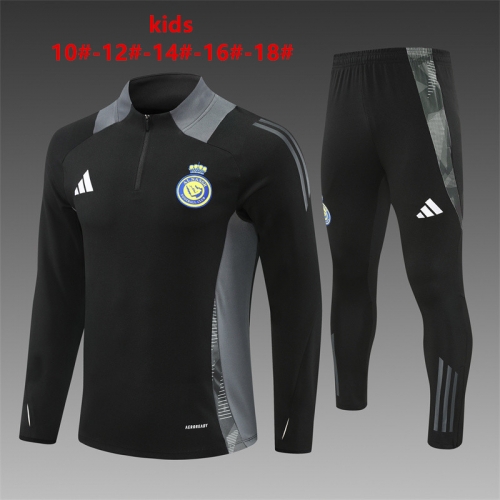 24-25 Al-Nassr FC Black, kids+adult training clothes