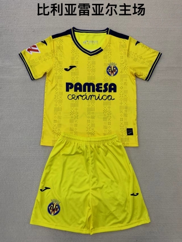 24-25 Villarreal home kids+adult set