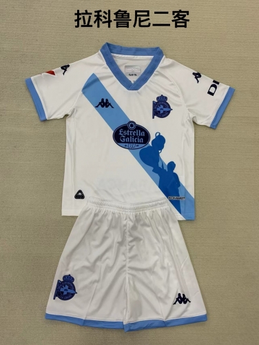 24-25 Deportivo La Coruni 2 away kids+adult set