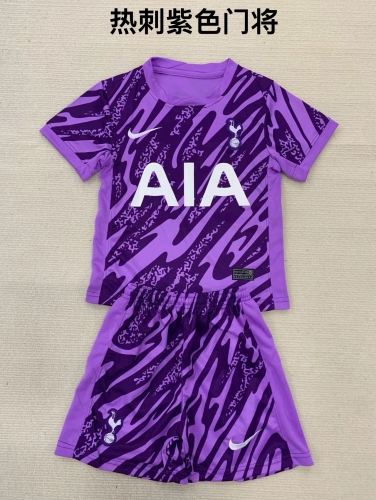 24-25 Tottenham Purple Goalkeeper Kids+Adult Set