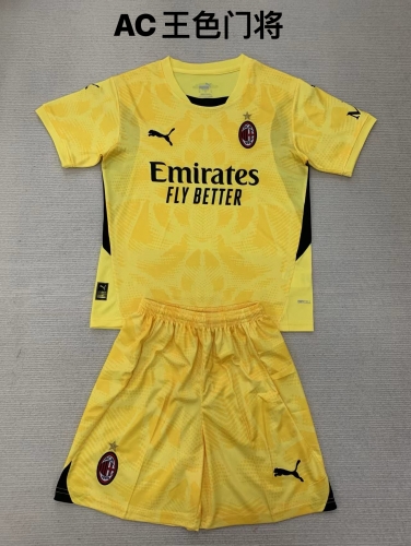 24-25AC Milan Yellow Goalkeeper Kids+Adult Set