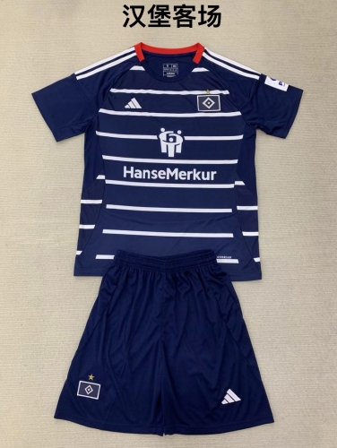 24-25 Hamburg 2 away kids+adult set