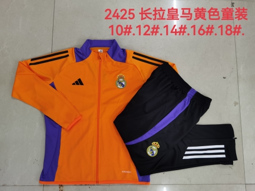 E943 # 24-25 Long Pull Real Madrid Yellow Kids+Adults