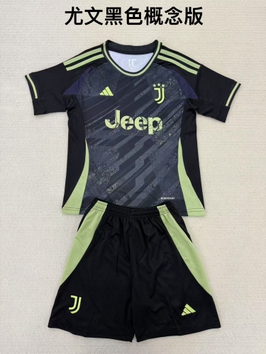 24-25 Juventus Black Concept Kids+Adult Set