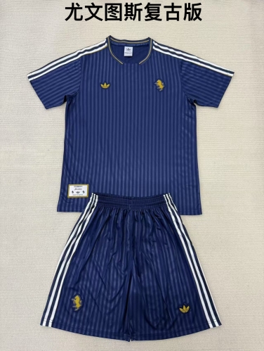 25-26 Juventus Retro Edition Kids+Adult Set