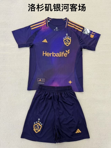 25-26 Los Angeles Galaxy away kids+adult set