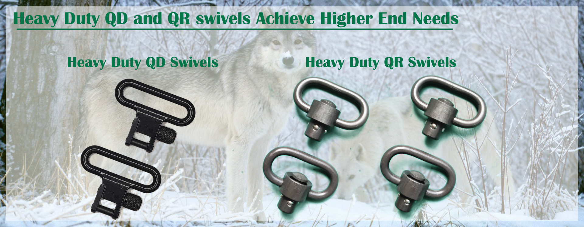 Heavy duty QD and QR swivels