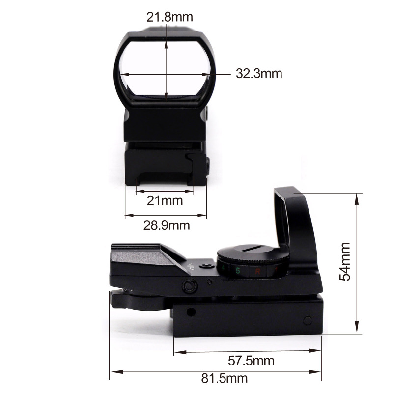 Holographic Reflex Red Green Dot Sight Scope with 4 Type Reticle For 20mm Rails
