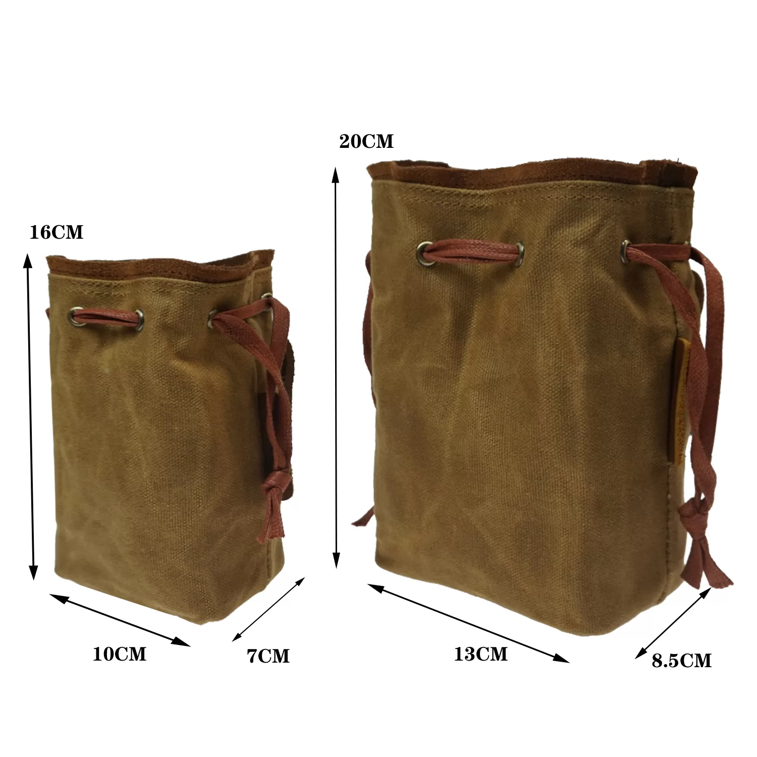 Details about   Leather And Canvas Ammo Bag Drawstring Rifle Shotshell Holder Storage Pouch 