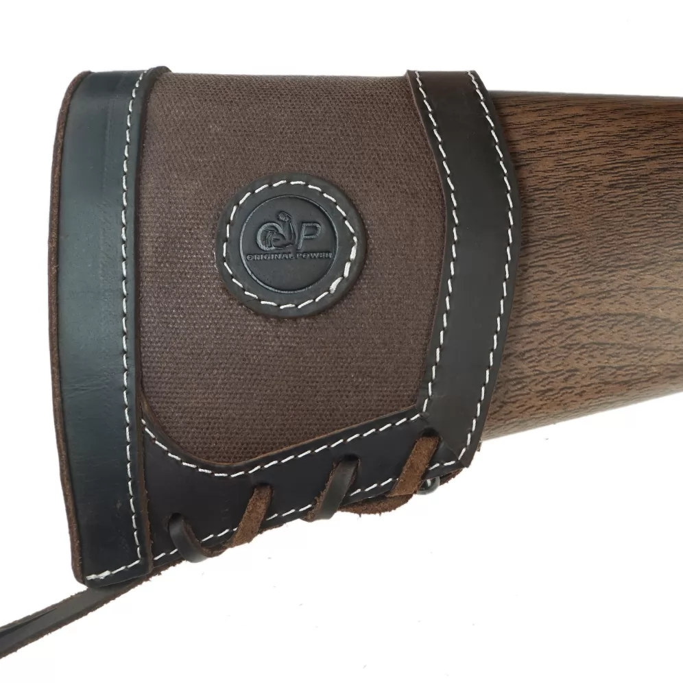 Leather Slip-on Buttstock Recoil Pad, Canvas Rifle Shotgun Butt Stock Holder