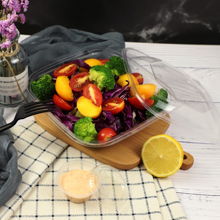 KP1000 Square PET Plastic Disposable Salad Deli Container,Salad Containers