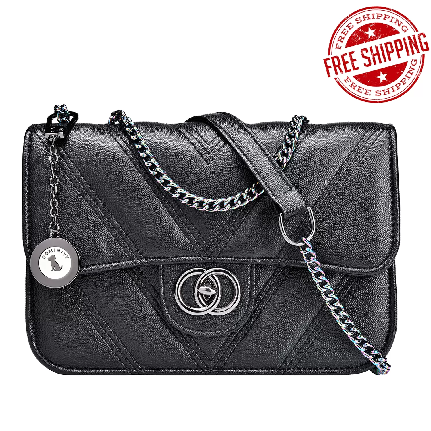 Dominivv Handbag-Shoulder Bag-Black Trendy Designer Bags