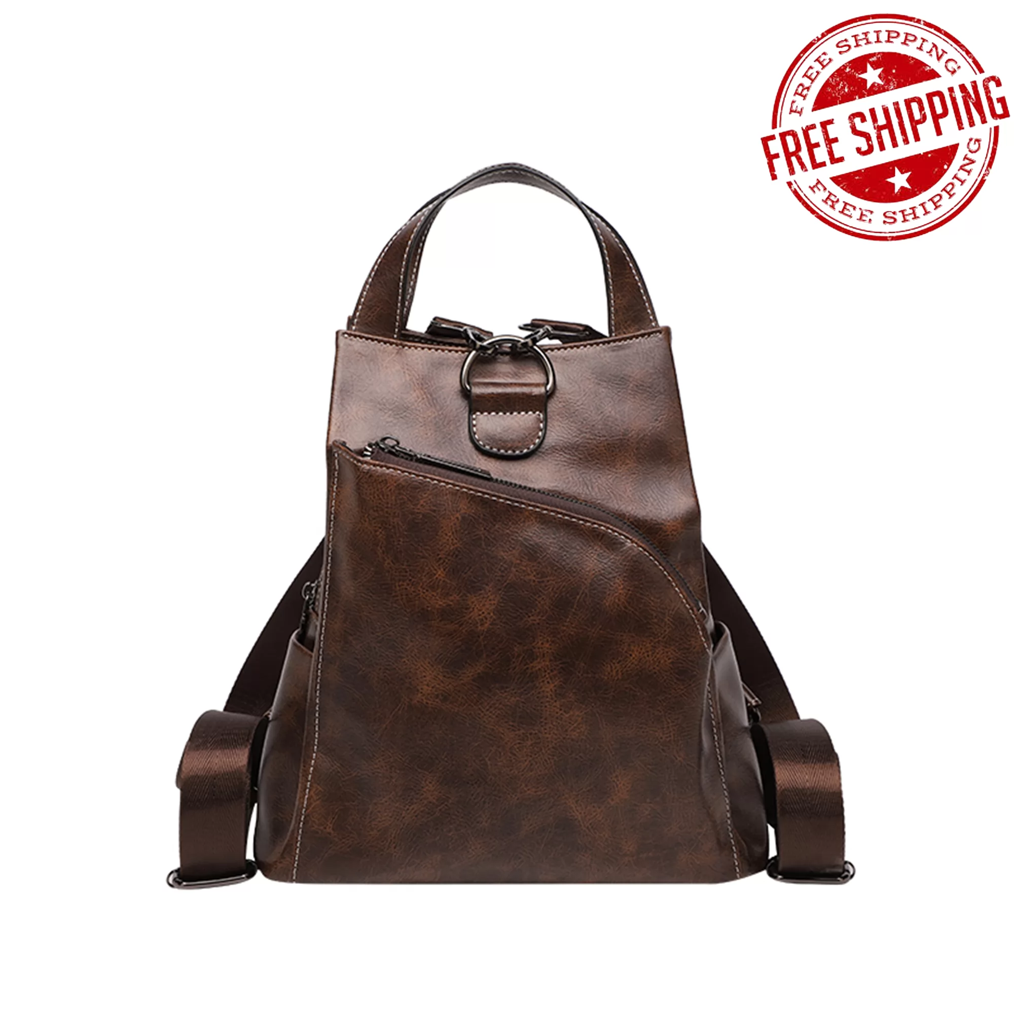 Dominivv Handbag- Leather bag -Shoulder Bags-Back pack with texture
