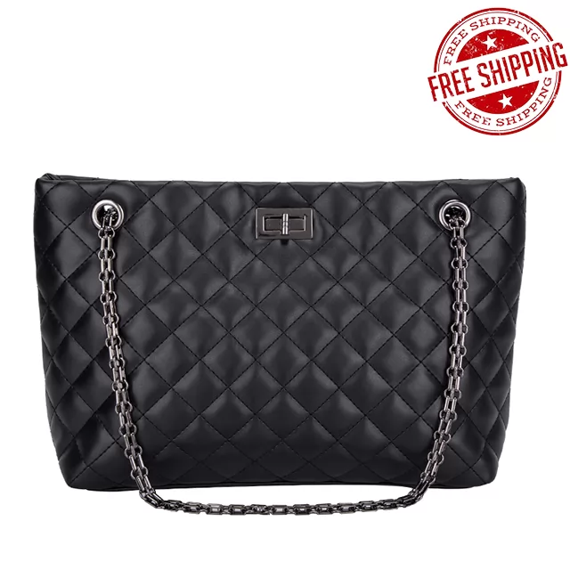 Dominivv Handbag-Tote Bag/Shoulder Bag-Pure black