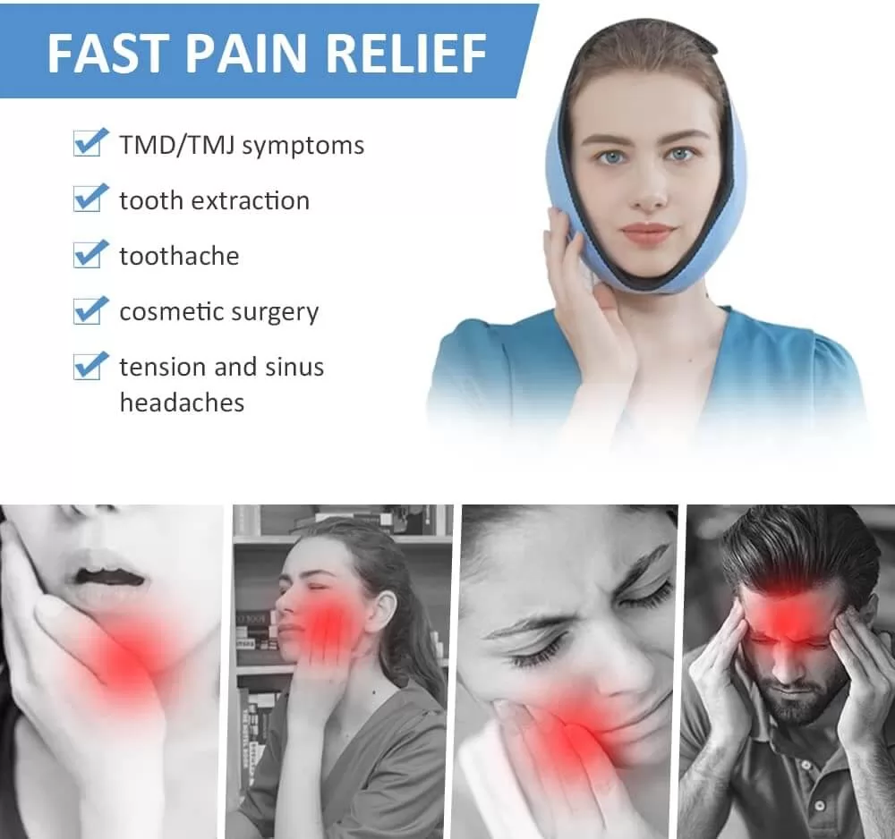 Comfpack Face Ice Pack for Jaw Hot & Cold Therapy Gel Packs for Wisdom Teeth, TMJ, Chin, Oral Pain, Facial Surgery - 4 Gel Packs