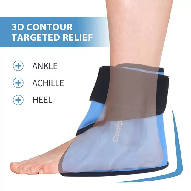 Comfpack Ankle Ice Pack Wrap Reusable Hot Cold Therapy Compression Foot Pain Relief-1 Pack