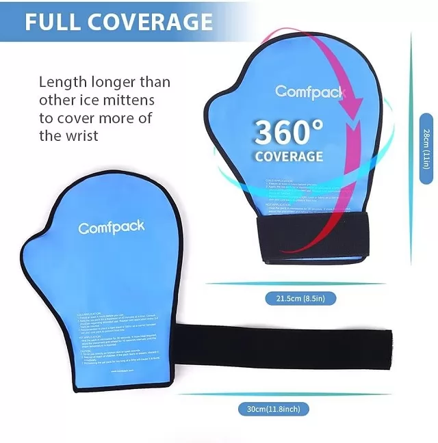 Comfpack Hand Ice Pack Ice Gloves Cold Hand Therapy for Hands, Finger, Wrist - 2Packs