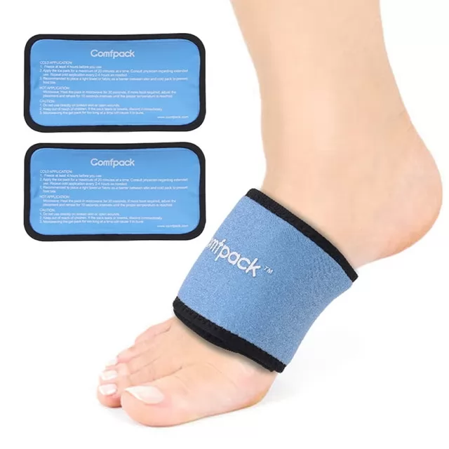 Comfpack Foot Ice Pack Wrap 2 Packs Reusable Hot Cold Therapy Ice Wrap