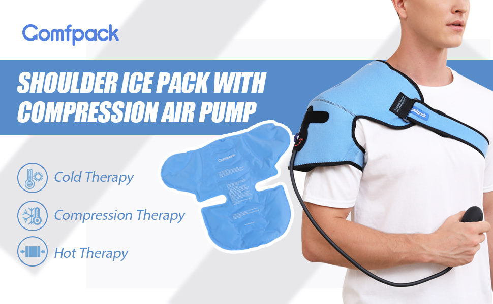 Comfpack 3D Shoulder Ice Pack with Air Pump Compression Hot Cold