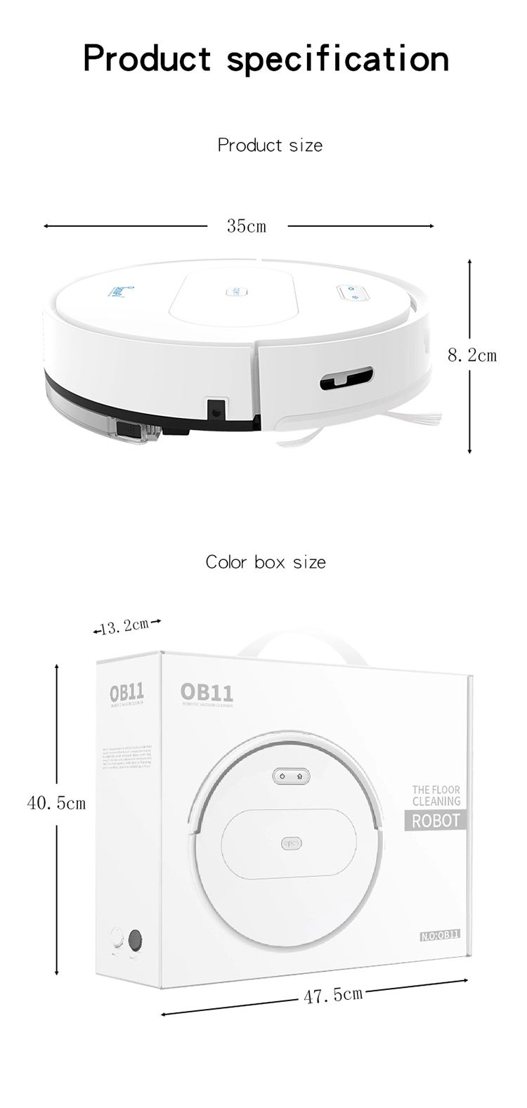 APP Function AI Smart Robotic Vacuum Cleaner Home Office Remote Control