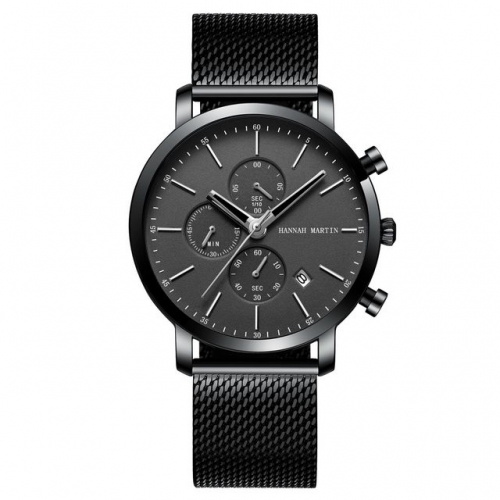 HANNAH MARTIN Multi-functional calendar stainless steel mesh with waterproof quartz watch