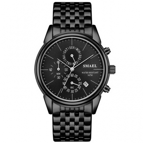 SMAEL Waterproof sport steel strap versatile 6-pin Business watch for men