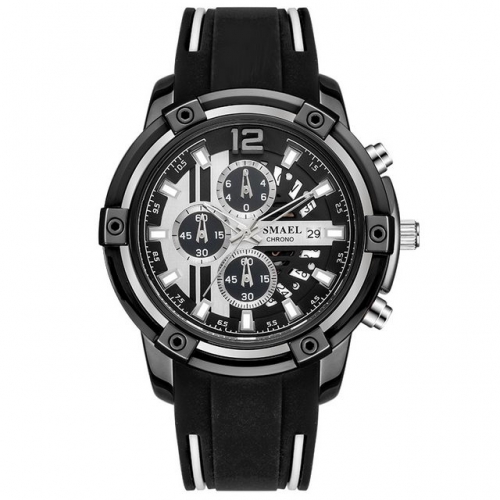 SMAEL Multifunctional Business jacket leather strap wear-resistant glass waterproof quartz watch