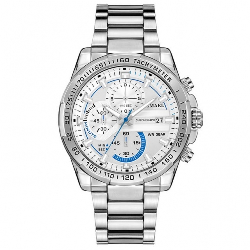 SMAEL Business Suit outdoor sports waterproof luminous timing quartz watch steel belt male watch
