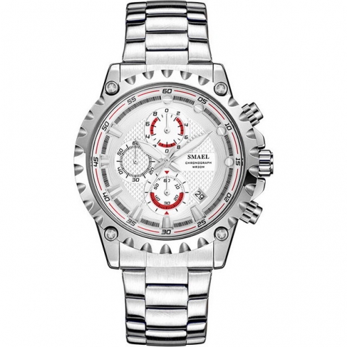 SMAEL Multi - purpose watch Outdoor sport steel strap male watch waterproof timing quartz watch