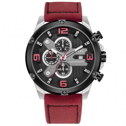 SMAEL quartz waterproof calendar leather multi - function man wrist watch