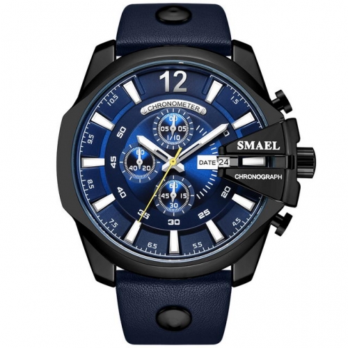 SMAEL versatile man quartz watch with calendar luminous belt waterproof watch