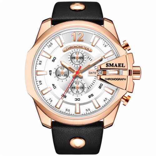 SMAEL versatile man quartz watch with calendar luminous belt waterproof watch