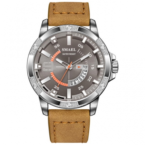 SMAEL Outdoor Sport quartz waterproof calendar leather men's watch