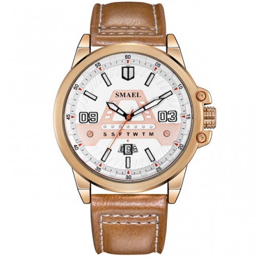 SMAEL Quartz watch waterproof calendar texture strap multi-purpose man wrist watch