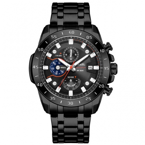SMAEL Outdoor sports waterproof timing quartz watch steel belt male watch