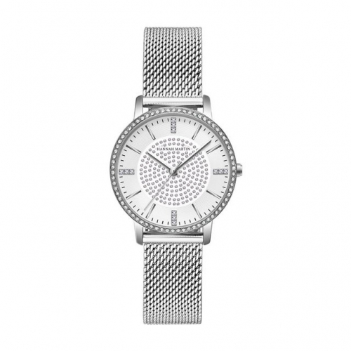 HANNAH MARTIN Japanese movement Mani star diamond steel mesh with waterproof ladies quartz watch