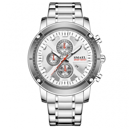 SMAEL Outdoor Sport quartz waterproof calendar with steel strap multifunctional men's watch