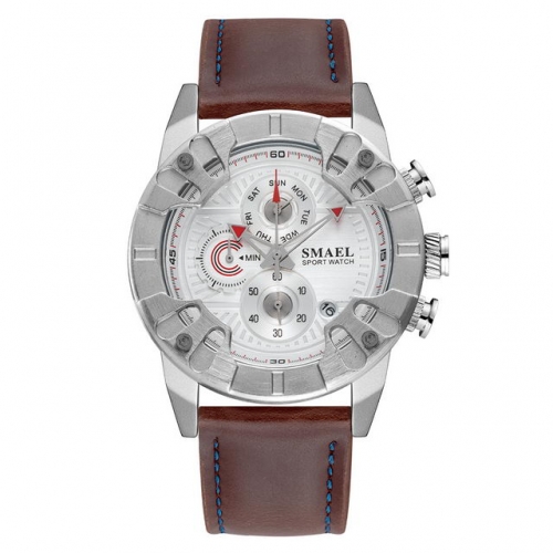 SMAEL Quartz waterproof calendar leather multi-purpose business man watch